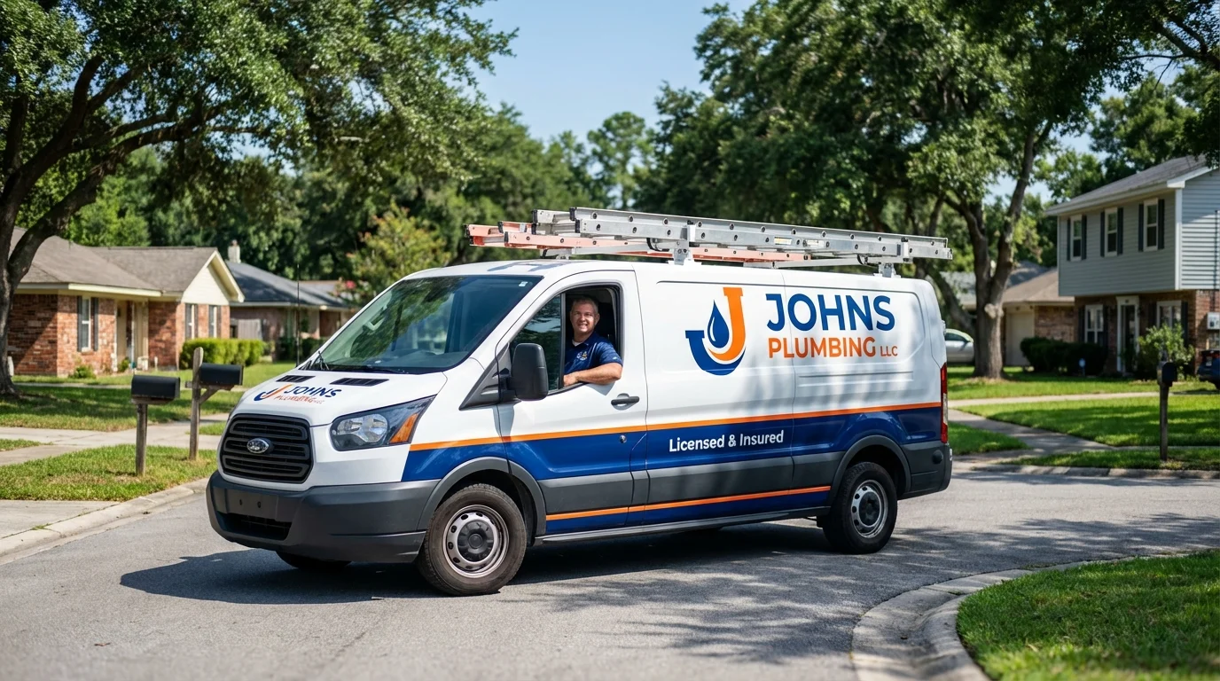 Johns Plumbing LLC service van in Seaside Park, NJ