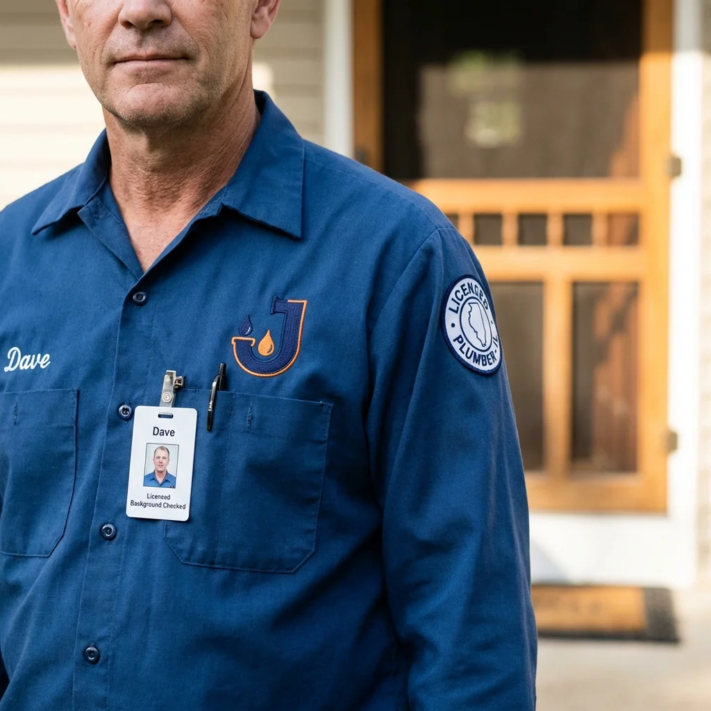 Licensed plumber showing ID badge in Seaside Park, NJ