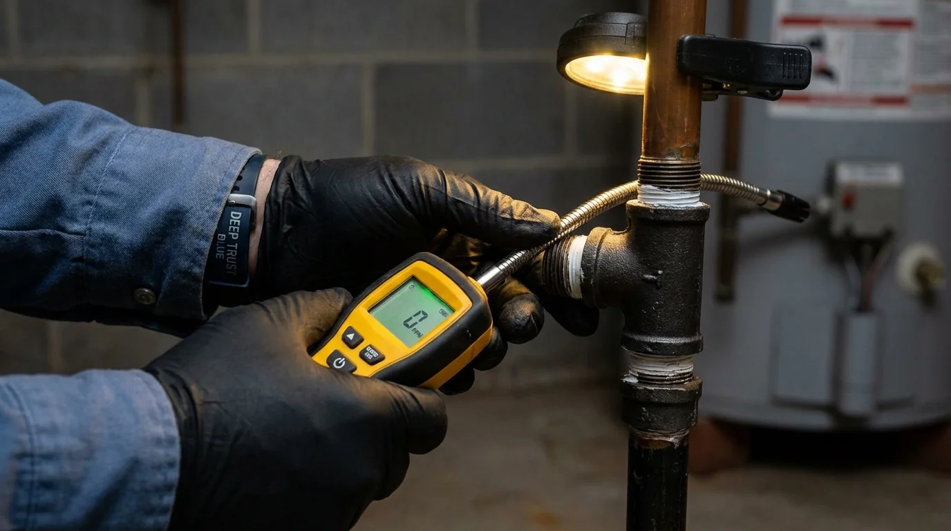 Gas leak detection with electronic sniffer by Johns Plumbing LLC in Seaside Park