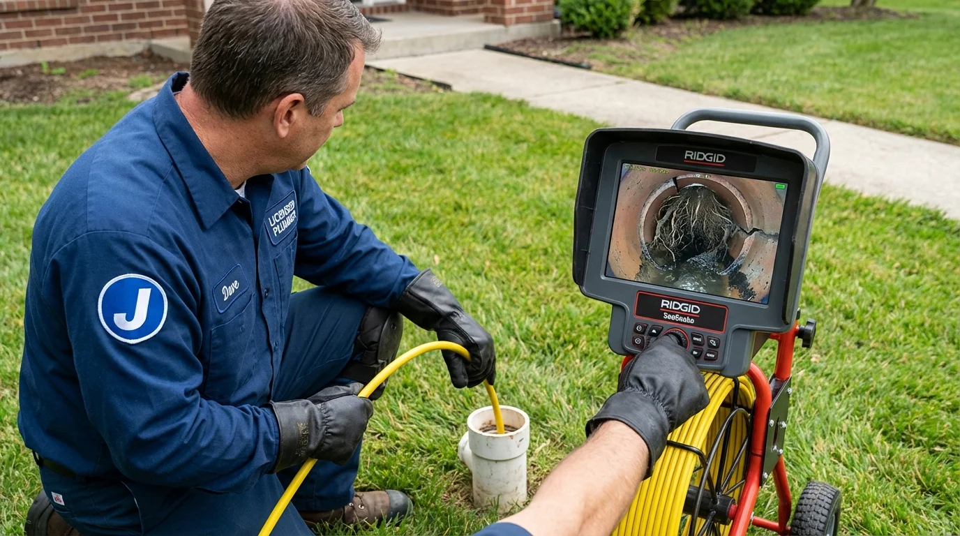 Sewer camera inspection being performed by Johns Plumbing LLC in Seaside Park