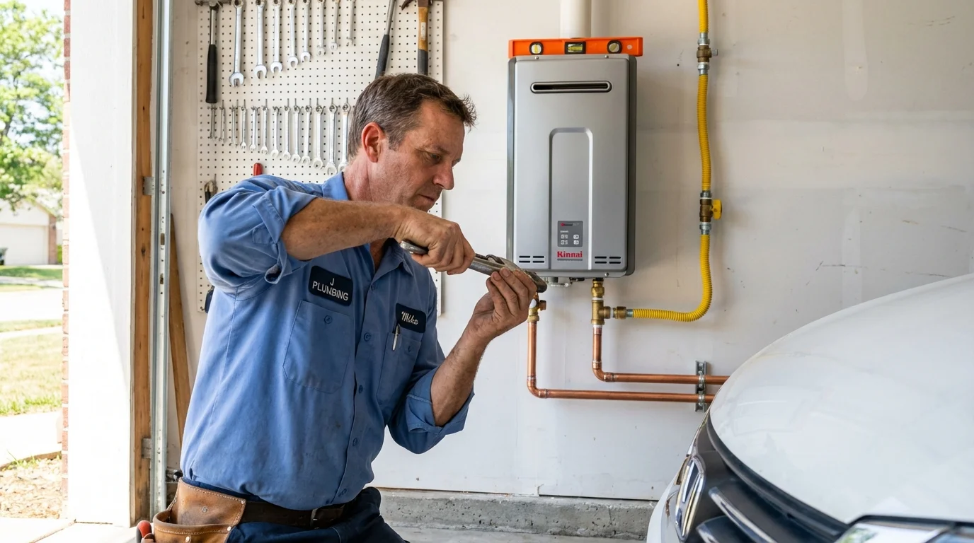 Tankless water heater installation by a Johns Plumbing LLC plumber in Seaside Park